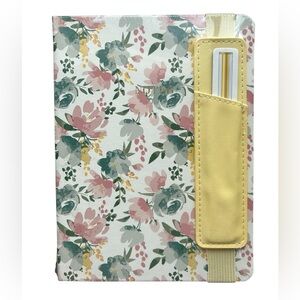 Spring Floral Hardcover “Notes” Journal with Yellow Pen Holder 90 Sheets